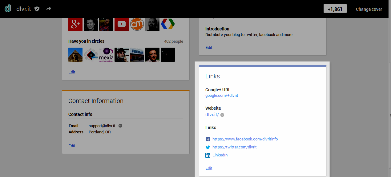 Optimizing Google Plus - Links Section