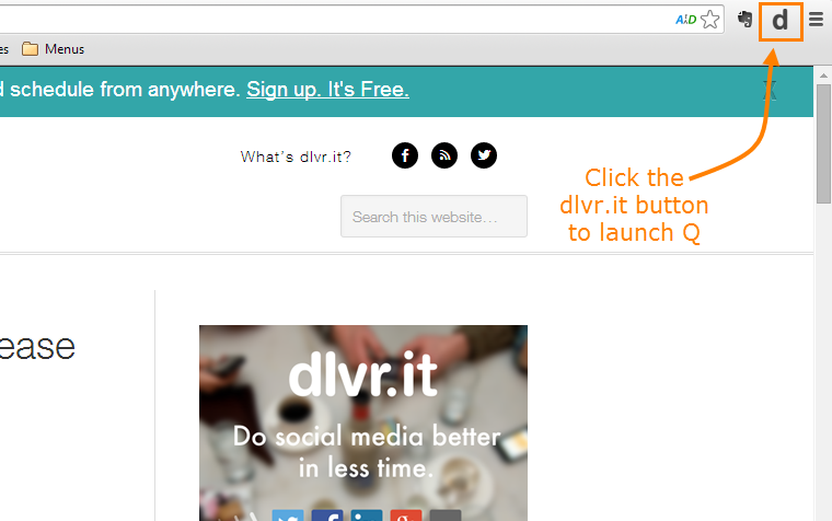 Click the dlvr.it Button in Your Browser to Start the Re-posting Process